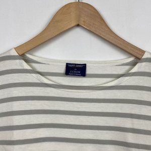 J.Crew x Saint James M Tee Long Sleeve Nautical Striped Gray Ivory